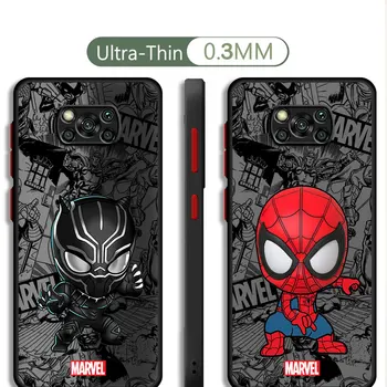 Kryt Luxusní Jasné Roztomilé Marvel Black Panther Spiderman Pouzdro pro Xiaomi Poco X3 NFC X5 Pro X4 GT F3 M5 C40 X4 Pro M5 M3 X3 Pro