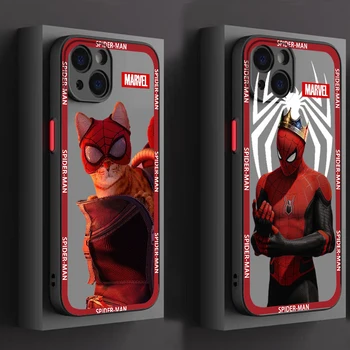 Marvel Avengers SpiderMan Telefon Pouzdro Pro iPhone 14 13 12 11 Pro Max mini XS Max XR X 8 7 6 Plus SE Matné Průsvitné