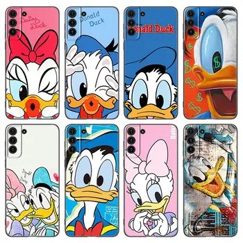 Donald A Daisy Duck Telefon Pouzdro Pro Samsung Galaxy S23 S21 S20 FE S24 S22 Ultra S10E S10 S9 S8 Plus Černý Silikonový Kryt