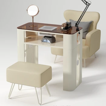 Design Jednoduchý Manikúru Stůl Sklo Japonský Minimalistický Moderní Nehty Stůl Nordic Nageltisch Mesa Kosmetický Salon Nábytek YX50ZJ