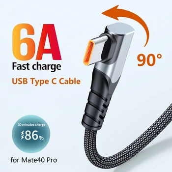 6A 66W C Typ Kabelu USB Rychlé Nabíjení Kabel pro Huawei P50 Pro E Mate 40RS Pro 100W Datový Kabel pro Čest 50 Pro