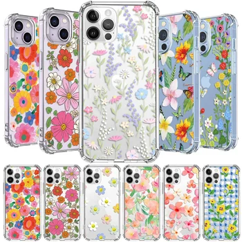 Barevné Květiny Telefon Pouzdro Pro Samsung Galaxy A5 A520 A6 A7 Plus A720 A8 A9 J3 J4 J5 J6 J7 J8 Nárazuvzdorný Měkké TPU Zadní Kryt