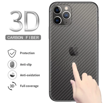 5KS Uhlíkových Vláken Zadní Screen Protector Pro IPhone 12 11 Pro XS Max X XR 7 8 Plus Ochranný Film Na iphone 15 14 Pro Max SE2020