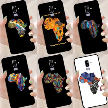 Mapa Afriky Africké Tkaniny Kryt Pro Samsung Galaxy J7 J5 J3 2016 A5 A3 A6 2017 A8 J4 J6 Plus J8 A9 2018 Měkké Pouzdro
