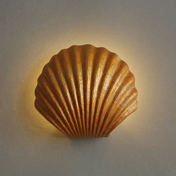 Moderní Sea Shell LED Nástěnná Svítidla nástěnná Svítidla Pryskyřice, Stínítko Vnitřní Osvětlení Ložnice Dinino Pokoj Uličky, Chodby, Výzdoba, Lesk