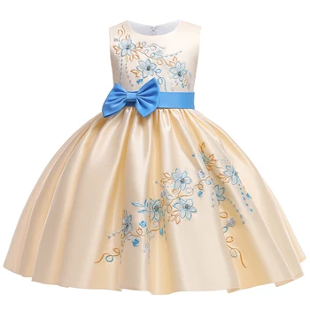 Soutěž Princezna Šaty Pro Dívky Děti Oblečení Luk Květina Dívka Narozeniny Svatební Party Šaty Elegantní Děti Formální Ples Šaty
