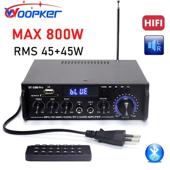 Woopker Zesilovač BT 298Pro Bluetooth 5.0 MAX 800W pro Domácí Kino Reproduktory Subwoofer Kanál 2.0 Stereo Přehrávač Médií